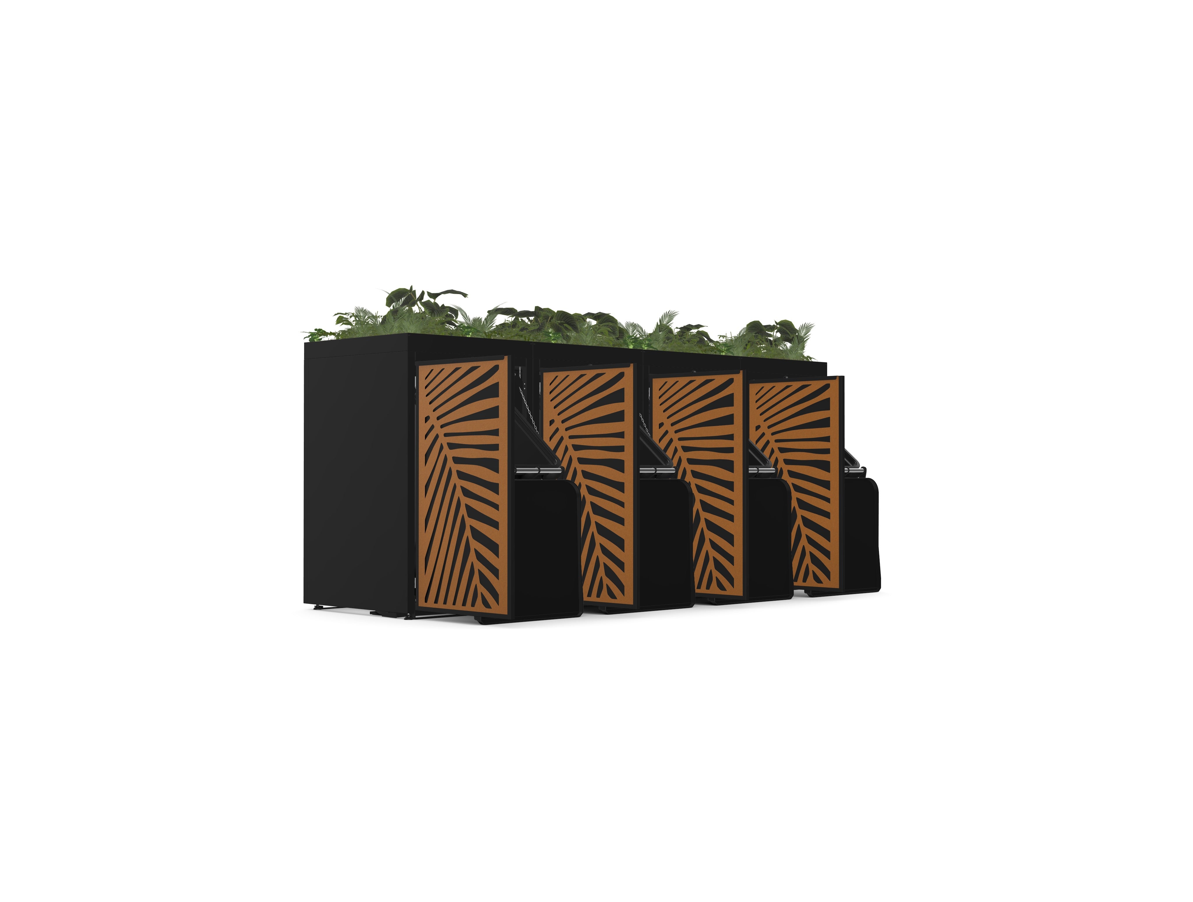 Outdoor Trash Bin Enclosures - 4x 240 L